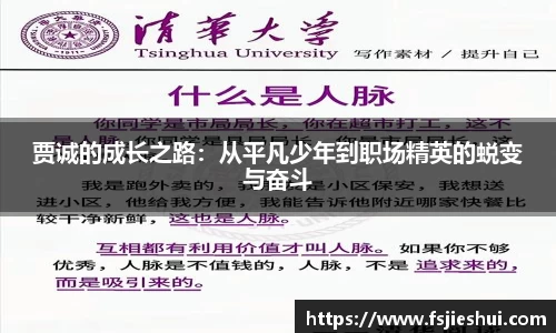 贾诚的成长之路：从平凡少年到职场精英的蜕变与奋斗